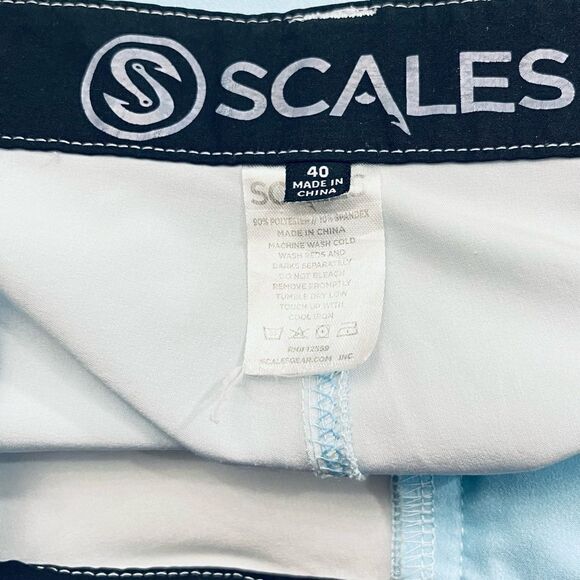 Scales Blue Performance Golf Men’s Short Flat Front Zip/Pockets Sz 40 - Picture 9 of 10